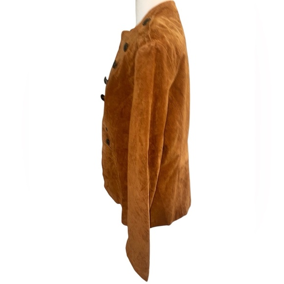 NWT Suede Military Jacket Rust Brown Blazer Coat XL - Picture 3 of 13